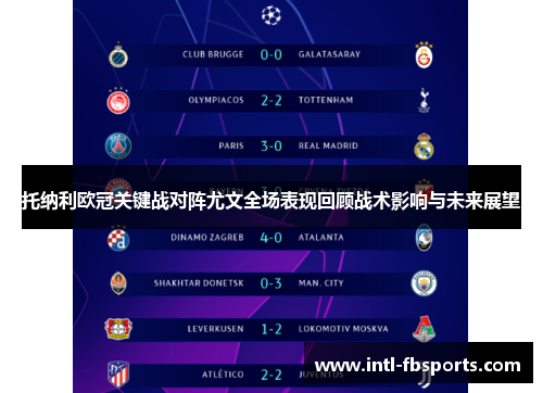 托纳利欧冠关键战对阵尤文全场表现回顾战术影响与未来展望